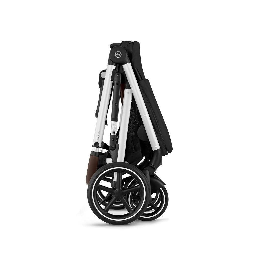 Cybex Gazelle S 2 Stroller, Folded, Silver Frame with Moon Black - ANB Baby