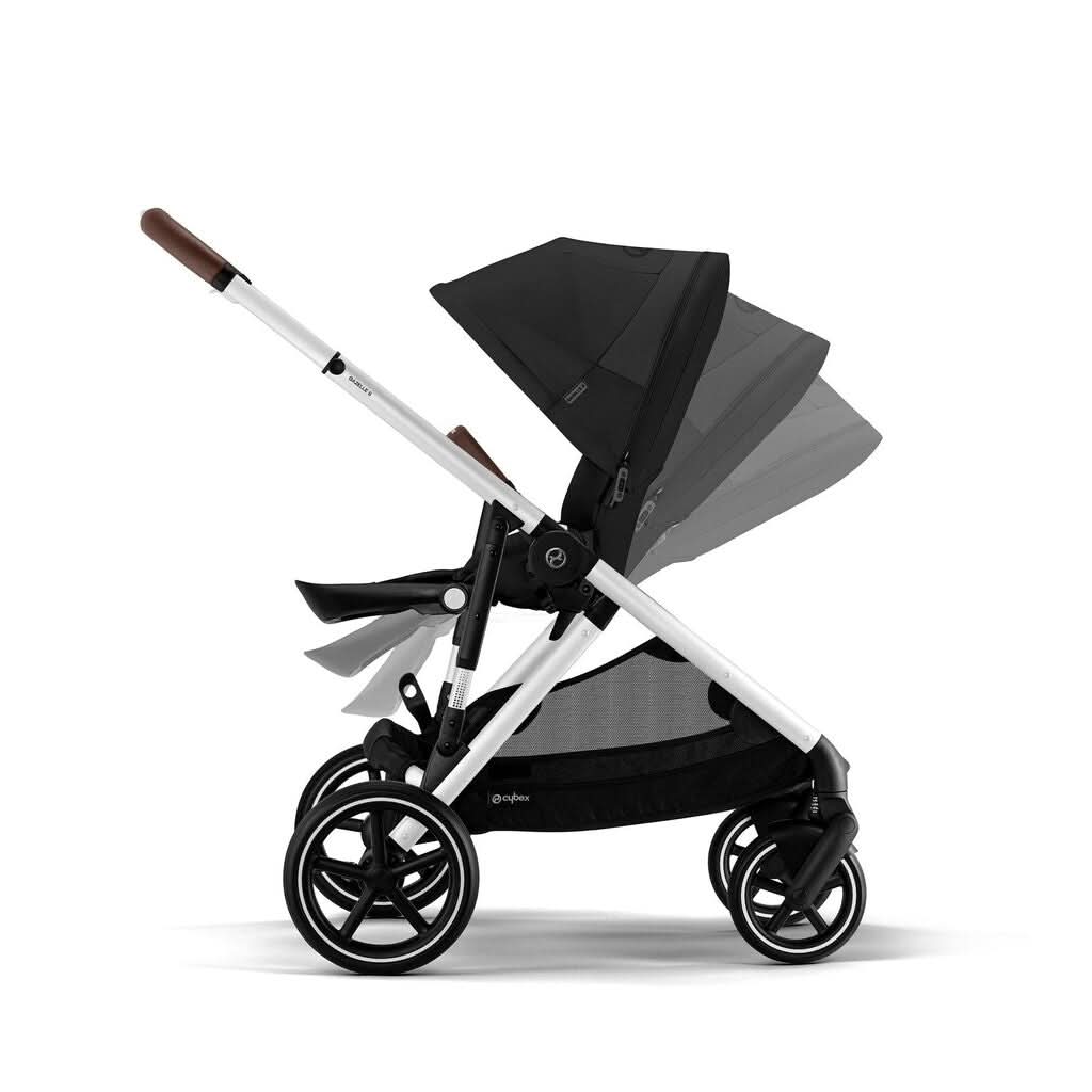 Cybex Gazelle S 2 Stroller, Recline View, Silver Frame with Moon Black - ANB Baby