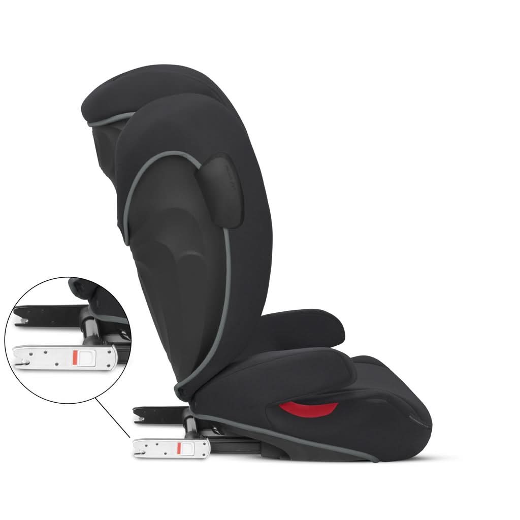 Cybex Solution B2-fix +Lux Booster Car Seat, Volcano Black, Seat Locker - ANB Baby