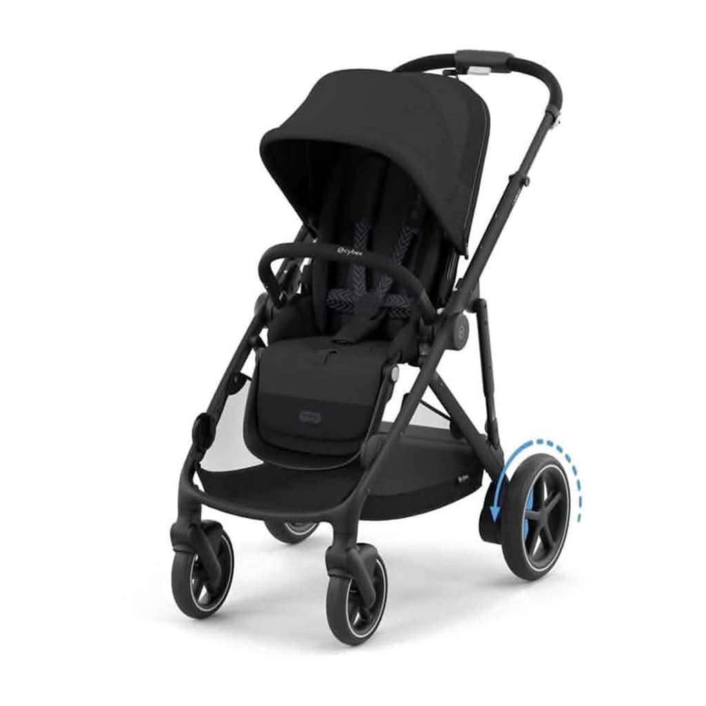 Cybex e-Gazelle S Stroller-Single Strollers-Cybex-Black Frame with Moon Black Seat-ANB Baby Store