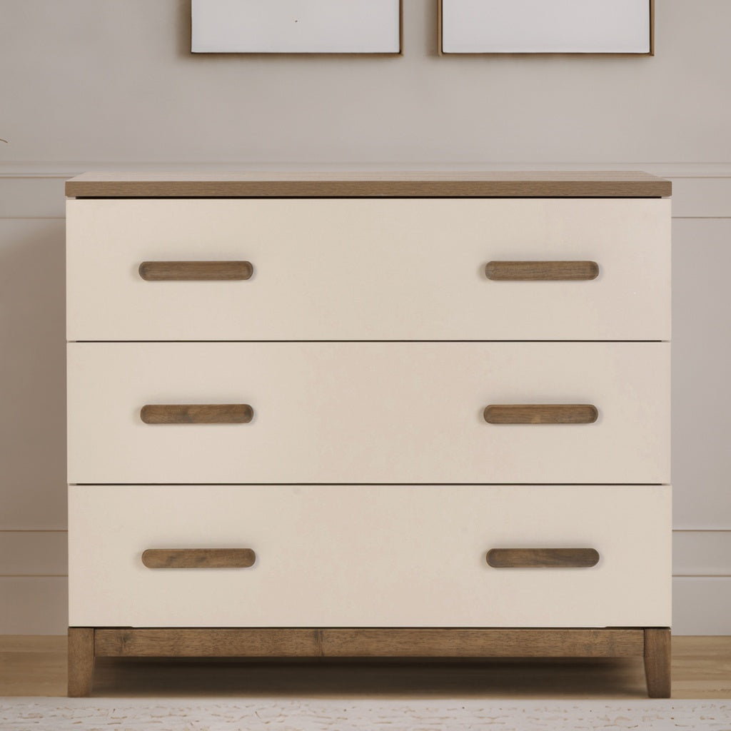 DaDaDa Lala Little 3-Drawer Dresser-White-Alomnd Milk-Walnut_15 - ANB Baby