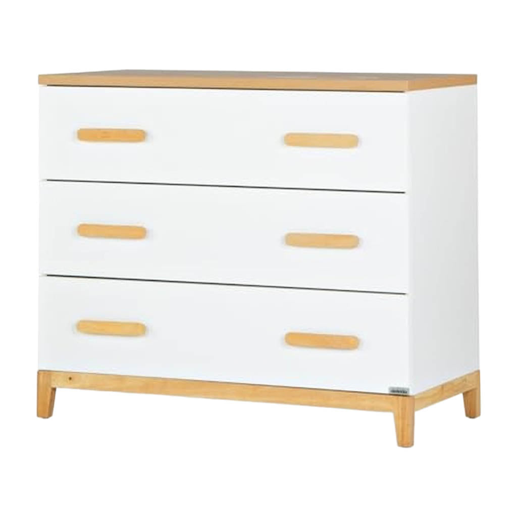 DaDaDa Lala Little 3-Drawer Dresser-Dressers-DaDaDa-White/Red Oak-ANB Baby Store