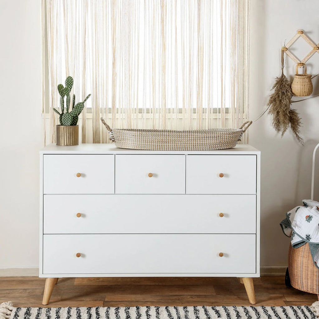 DaDaDa Austin 5-Drawer Dresser-White-Natural_2 - ANB Baby