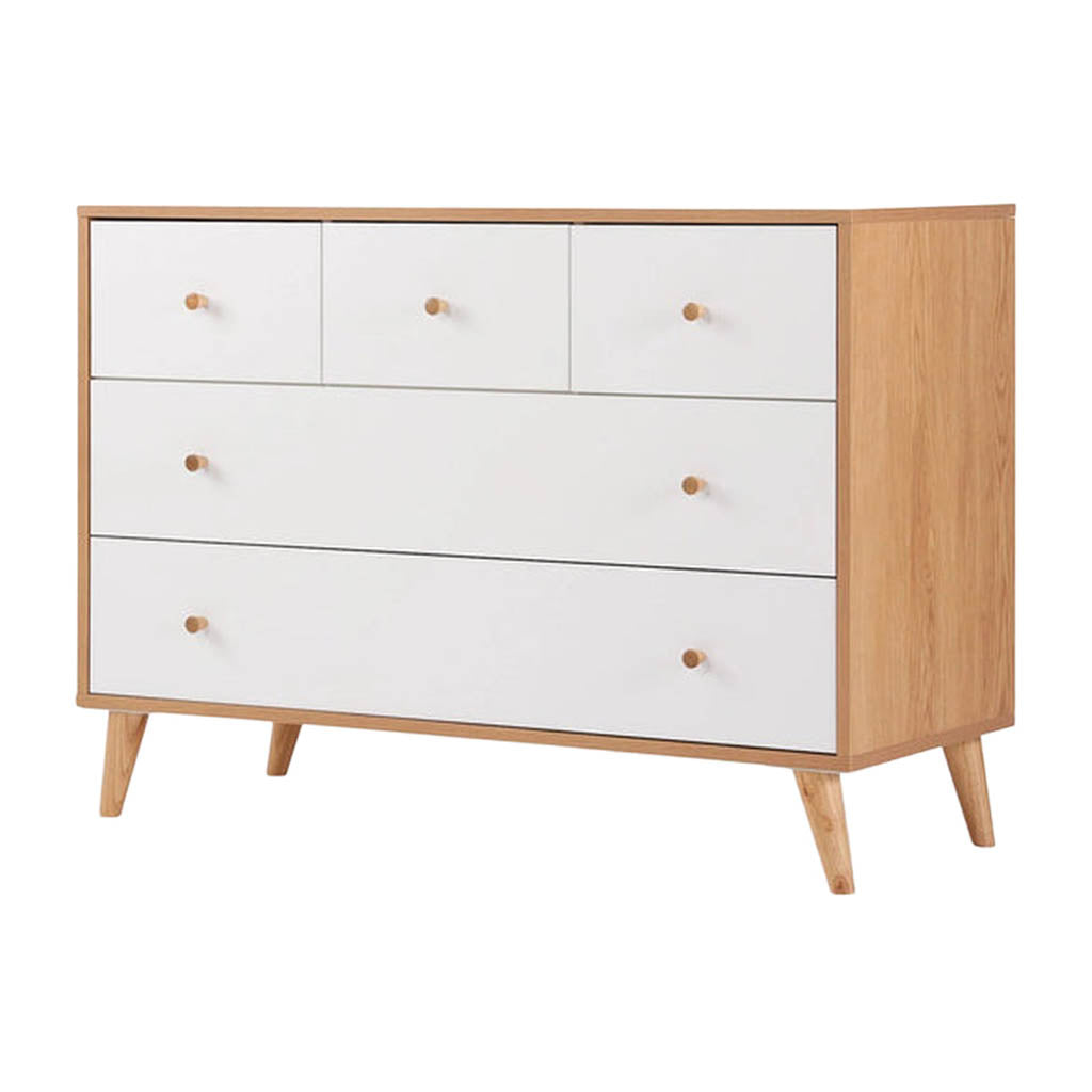 DaDaDa Austin 5-Drawer Dresser-White-Red Oak_6 - ANB Baby