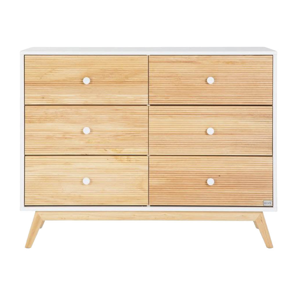 DaDaDa Merry 6-Drawer Nursery Dresser-Dressers-DaDaDa-White / Natural-ANB Baby Store