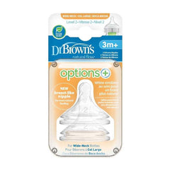Dr. Brown's Level 1 Natural Silicone Nipple, Wide-Neck 2-Pack-Level2_6 - ANB Baby