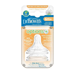 Dr. Brown's Level 1 Natural Silicone Nipple, Wide-Neck 2-Pack-Level3_8 - ANB Baby