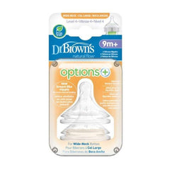 Dr. Brown's Level 1 Natural Silicone Nipple, Wide-Neck 2-Pack-Level4_10 - ANB Baby