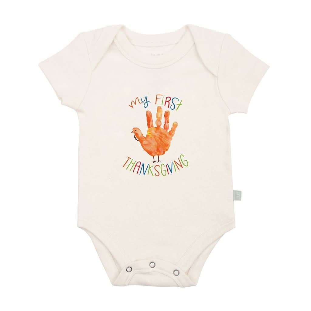 Finn & Emma Short Sleeve Graphic Bodysuit - Thanksgiving Hand-Clothing-Finn + Emma-0-3 Months-ANB Baby Store