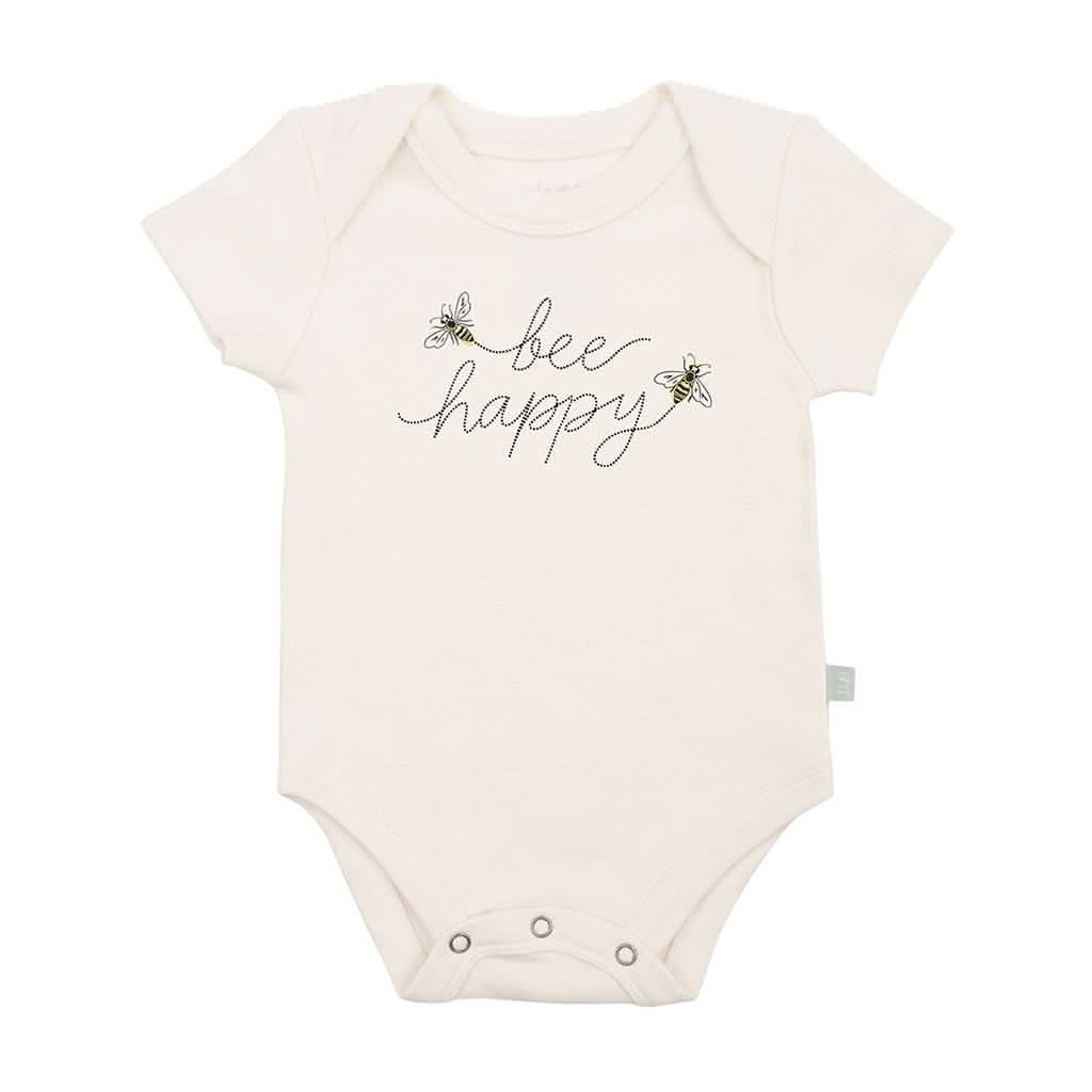 Finn & Emma Short Sleeve Graphic Bodysuit, Bee Happy-Clothing-Finn + Emma-0-3 Months-ANB Baby Store