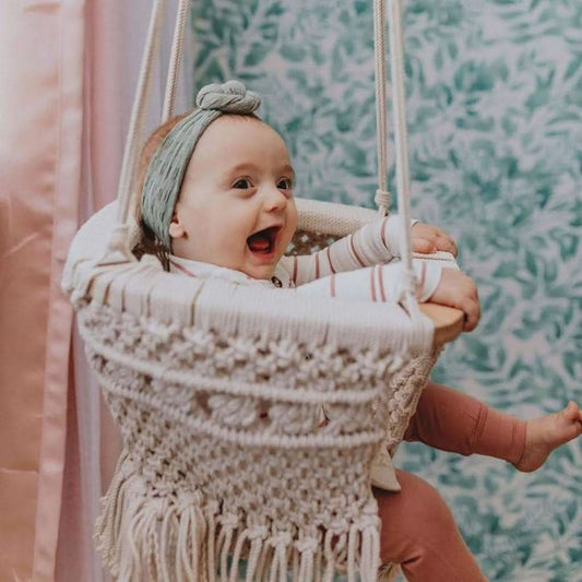 Finn & Emma Handmade Organic Cotton Macrame Baby Swing_1 - ANB Baby