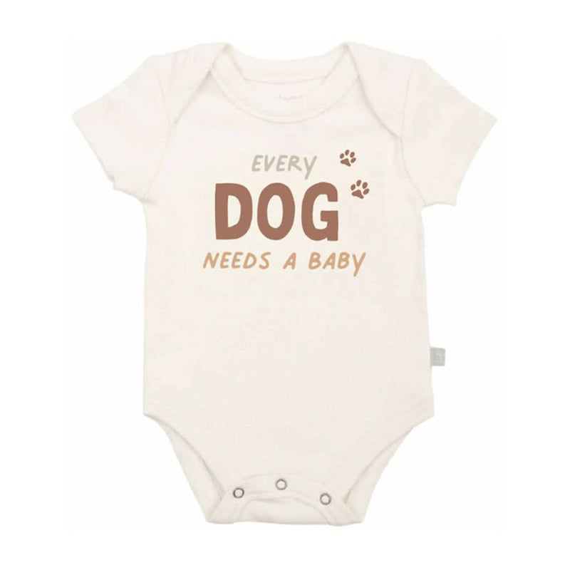 Finn & Emma Short Sleeve Graphic Bodysuit - Every Dog Needs A Baby_1 - ANB Baby