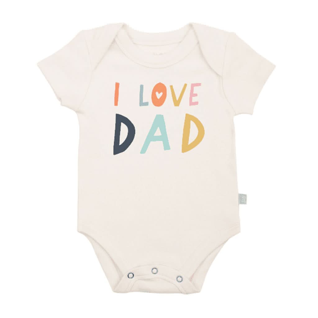 Finn & Emma Short Sleeve Graphic Bodysuit, Love Dad-Clothing-Finn + Emma-0-3 Months-ANB Baby Store