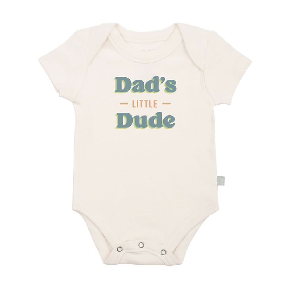 Finn & Emma Short Sleeve Graphic Bodysuit, Dad's Little Dude-Clothing-Finn + Emma-0-3 Months-ANB Baby Store