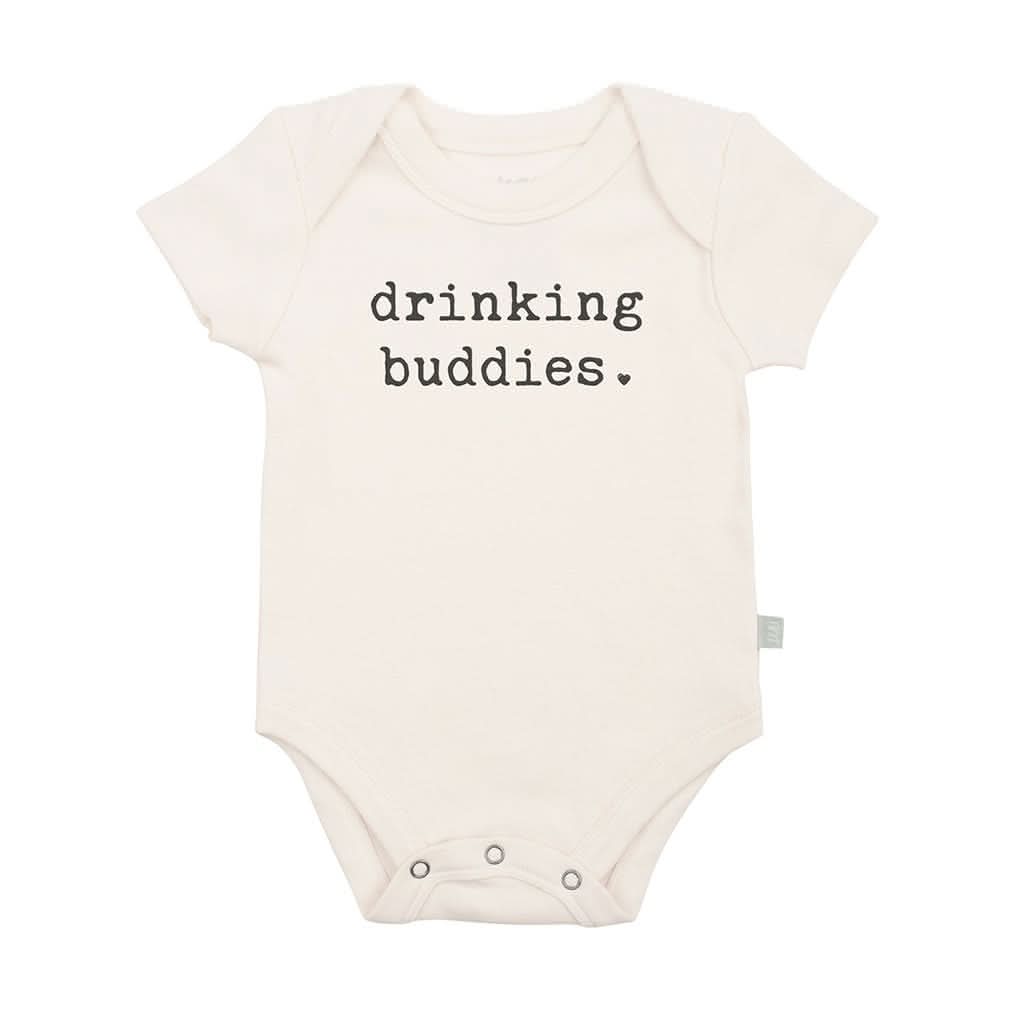 Finn & Emma Short Sleeve Graphic Bodysuit, Drinking Buddies-Clothing-Finn + Emma-0-3 Months-ANB Baby Store