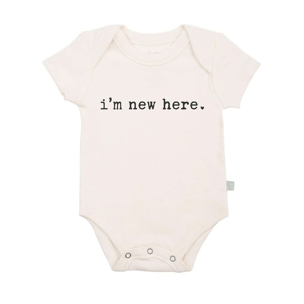 Finn & Emma Short Sleeve Graphic Bodysuit, I'm New Here
