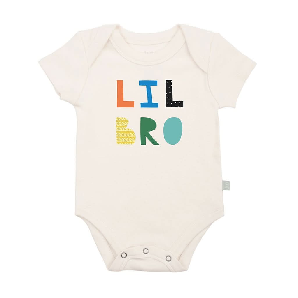 Finn & Emma Short Sleeve Graphic Bodysuit, Lil Bro-Clothing-Finn + Emma-0-3 Months-ANB Baby Store