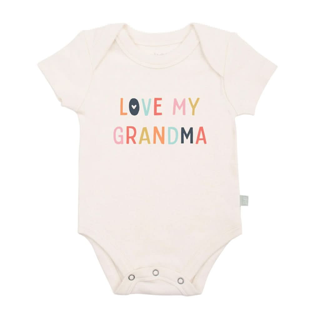 Finn & Emma Short Sleeve Graphic Bodysuit, Love Grandma-Clothing-Finn + Emma-0-3 Months-ANB Baby Store
