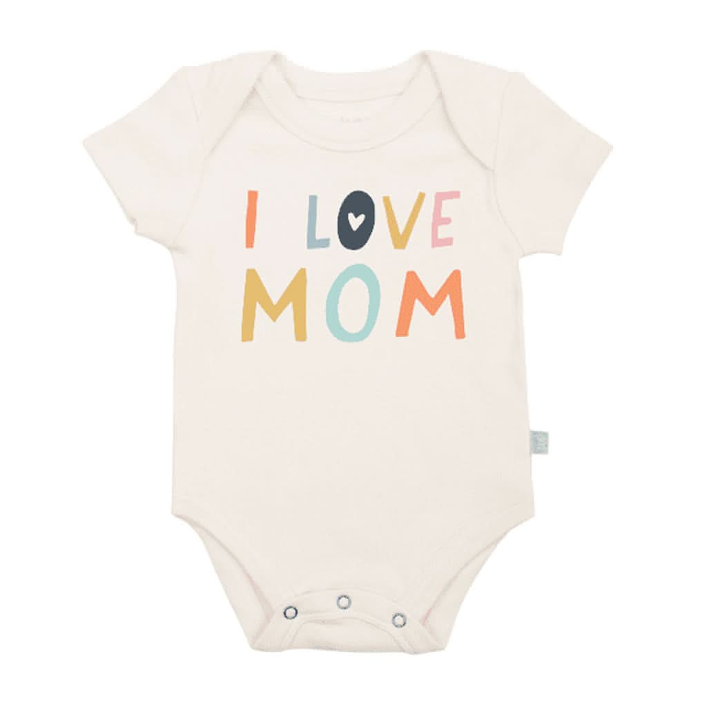 Finn & Emma Short Sleeve Graphic Bodysuit, Love Mom-Clothing-Finn + Emma-0-3 Months-ANB Baby Store
