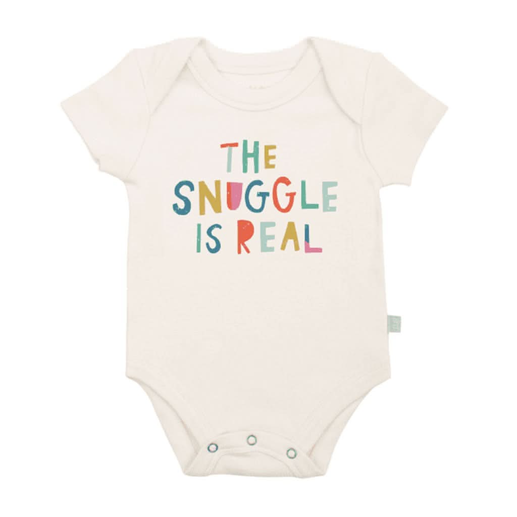Finn and Emma Short Sleeve Graphic Bodysuit-Snuggle is Real_1 - ANB Baby