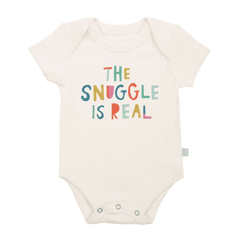 Finn and Emma Short Sleeve Graphic Bodysuit-Snuggle is Real_1 - ANB Baby