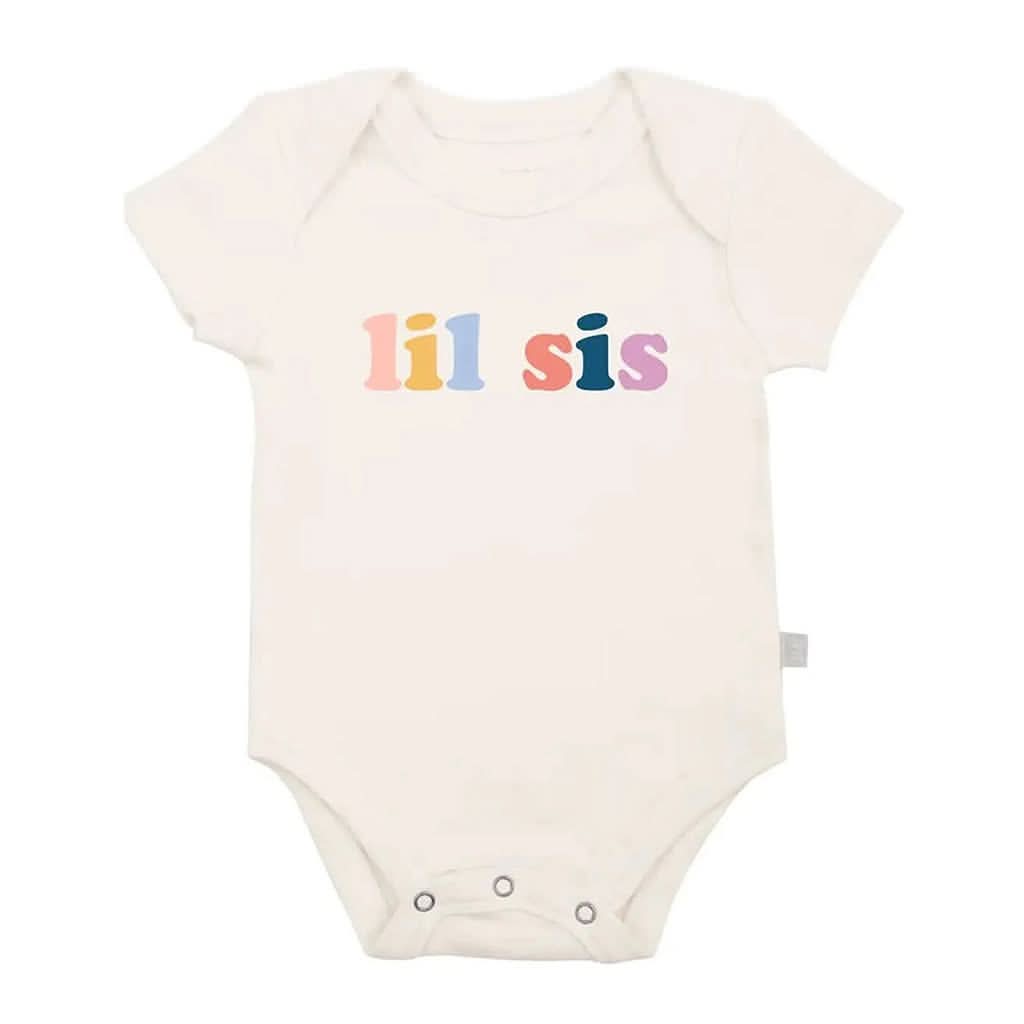 Finn & Emma Short Sleeve Graphic Bodysuit, Lil Sis-Clothing-Finn + Emma-0-3 Months-ANB Baby Store