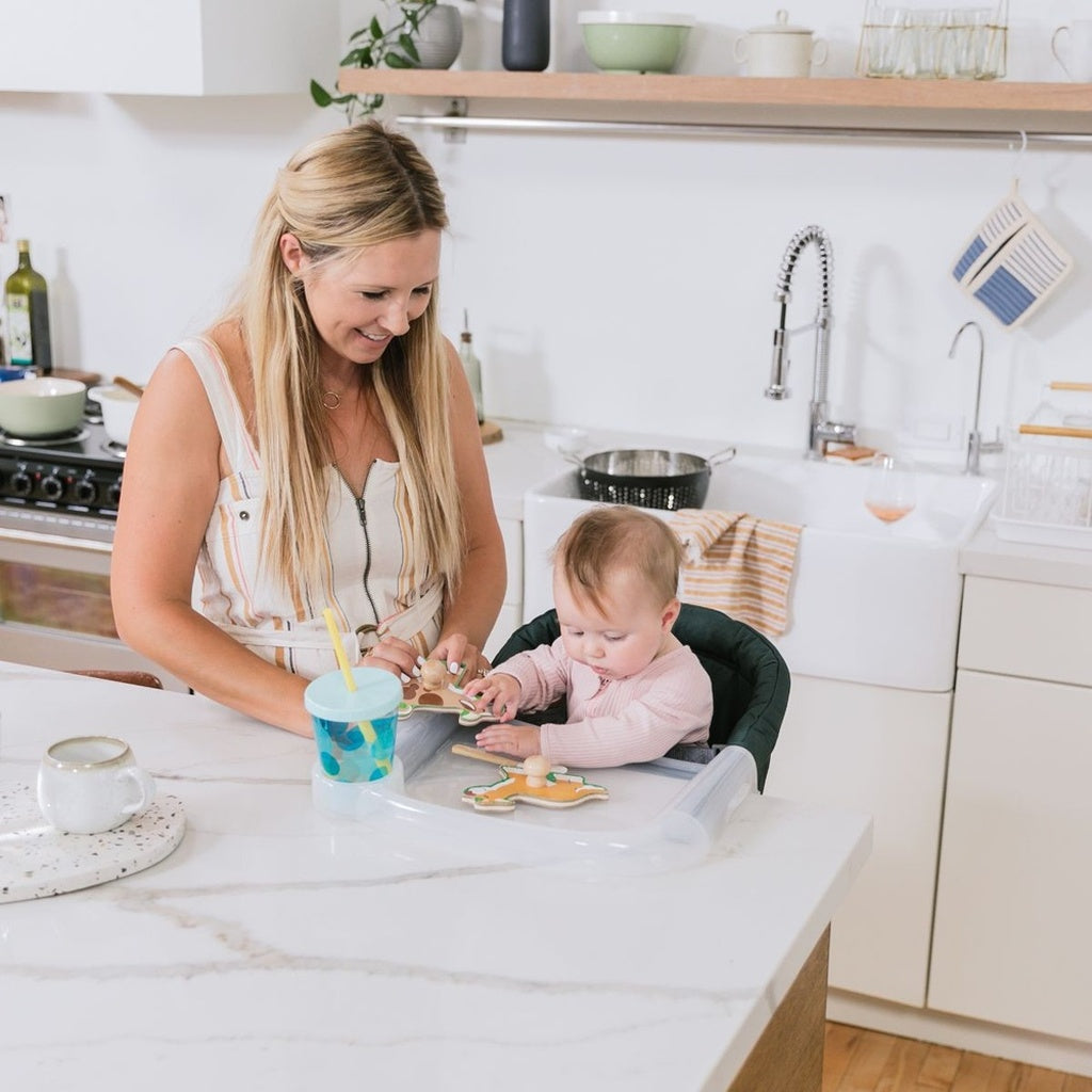 Inglesina Fast Table Chair with Clear Fast Dining Tray Plus-Charcoal Melange_7 - ANB Baby