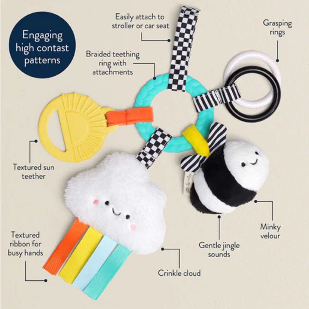 Itzy Ritzy Bitzy Busy Ring Teething Activity Toy, High Contrast_5  - ANB Baby