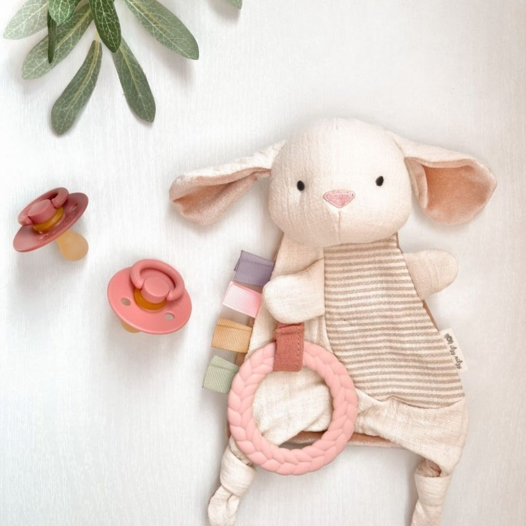 Itzy Ritzy Bitzy Crinkle Sensory Toy With Teether-Bunny_2 - ANB Baby