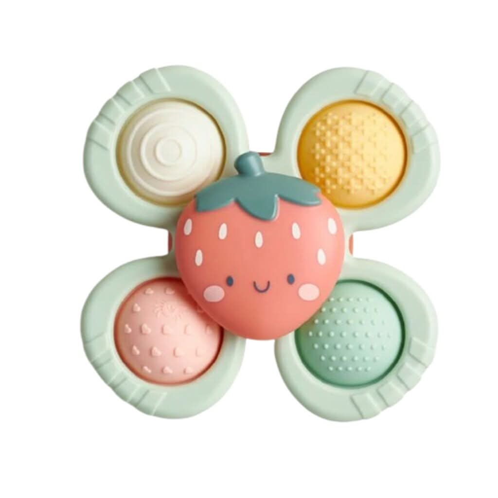 Itzy Ritzy Pop & Whirl Fidget Spinner Travel & Bath Toy-Bath Tubs & Accessories-Itzy Ritzy-Bonnie the Strawberry-ANB Baby Store