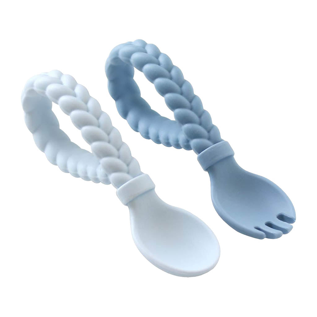 Itzy Ritzy Sweetie Looped Spoon & Fork Set-Mealtime Accessories-Itzy Ritzy-Blue-ANB Baby Store