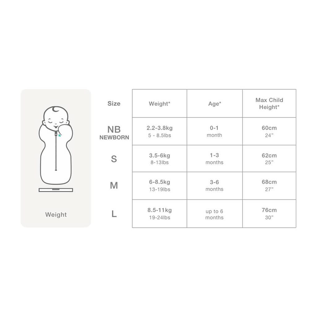 Love To Dream Swaddle UP-Rainbow-Size Guide_6 - ANB Baby