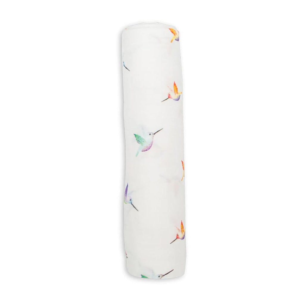 Lulujo Bamboo Swaddle-Hummingbirds_1 - ANB Baby