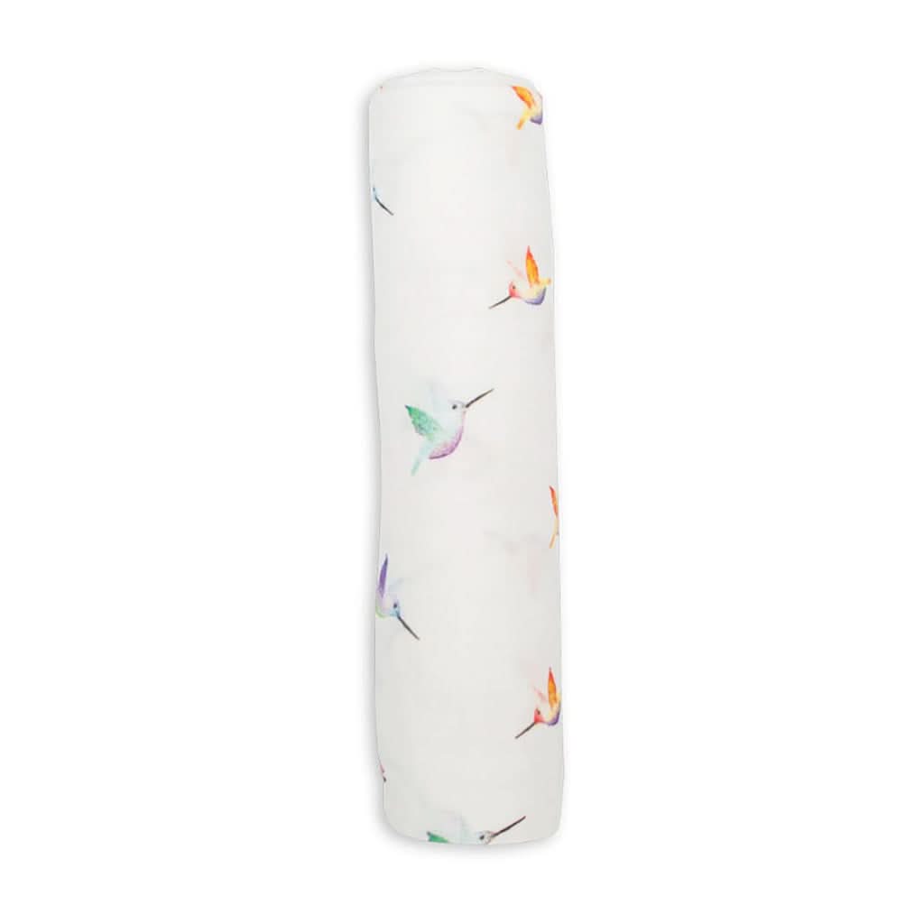 Lulujo Bamboo Swaddle, Hummingbirds-Swaddle & Sleeping Bags-Lulujo-ANB Baby Store