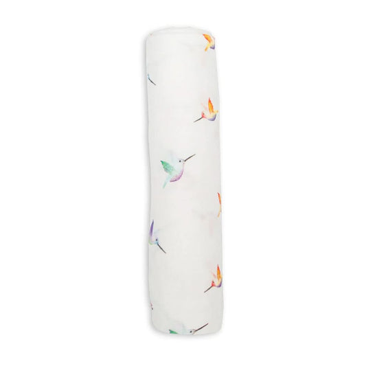 Lulujo Bamboo Swaddle-Hummingbirds_1 - ANB Baby