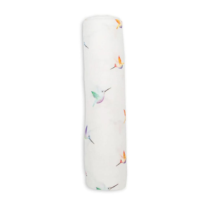 Lulujo Bamboo Swaddle-Hummingbirds_1 - ANB Baby