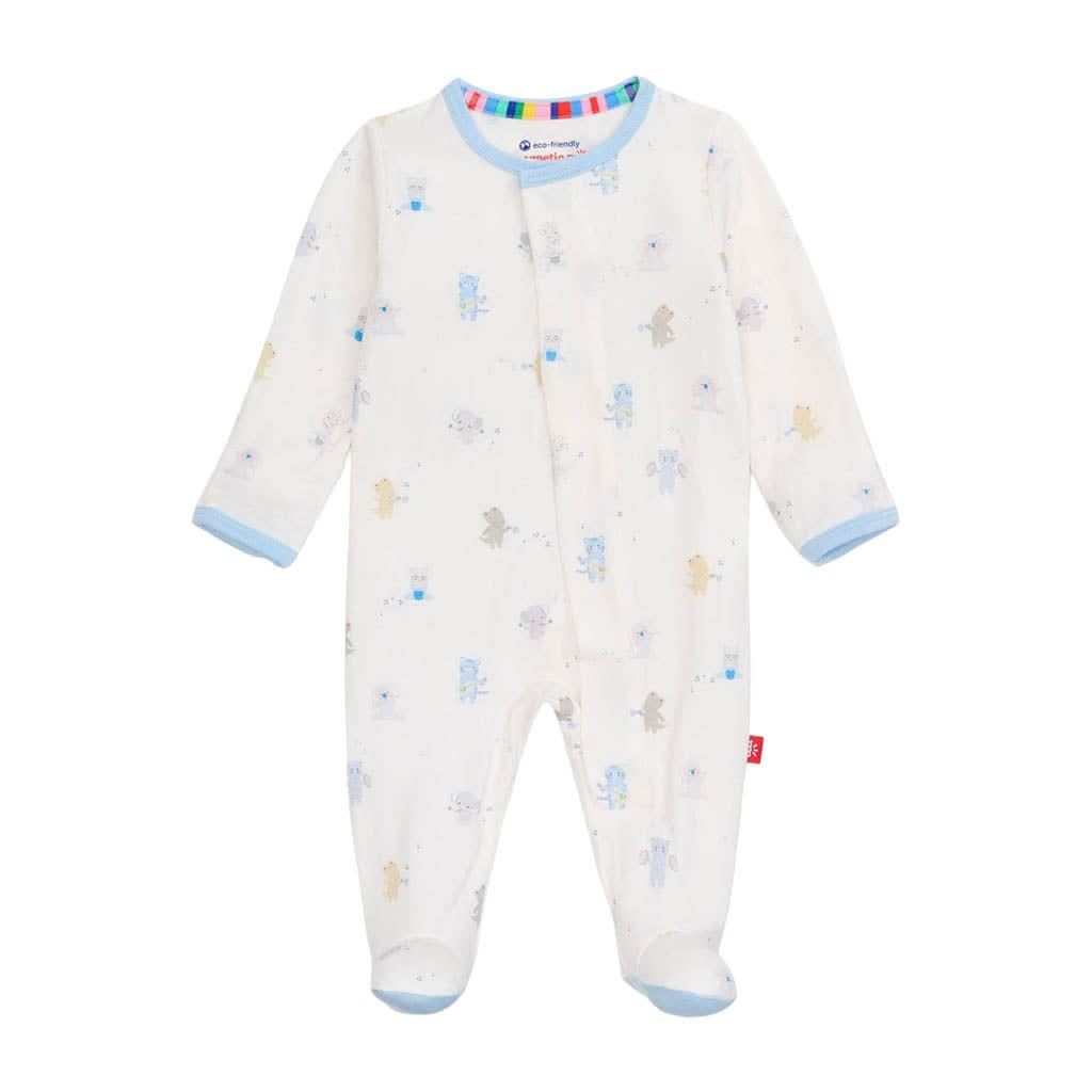 Magnetic Me Blue Baby Beats Modal Magnetic Footie-Clothing-Magnetic Me-Newborn-ANB Baby Store