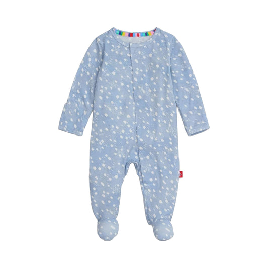 Magnetic Me Blue Doeskin Modal Magnetic Footie_1 - ANB Baby