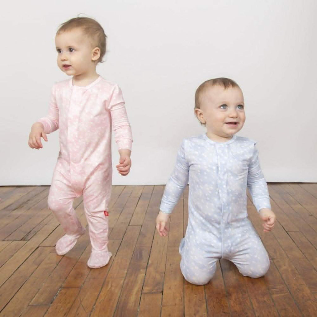 Magnetic Me Blue Doeskin Modal Magnetic Footie_4 - ANB Baby
