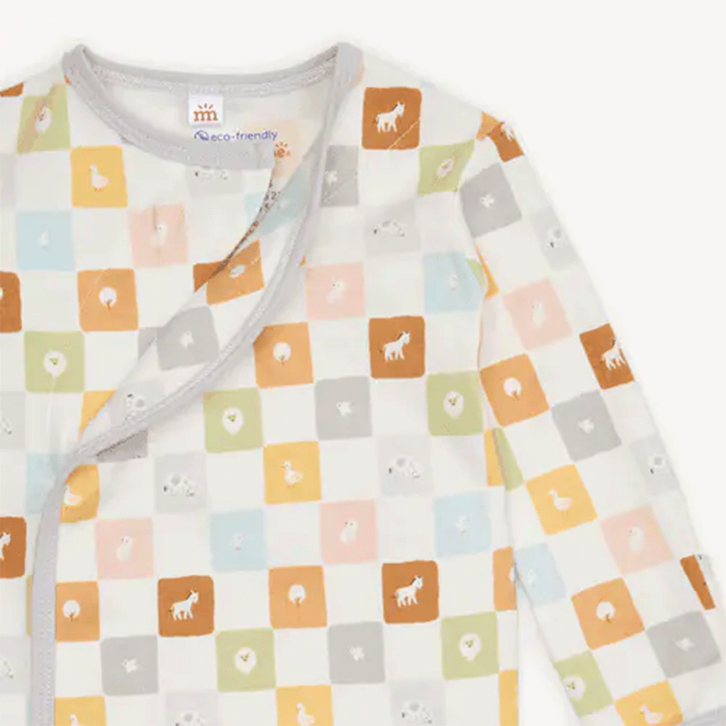 Magnetic Me Checkmate Organic Cotton Magnetic Footie-Newborn_2 - ANB Baby