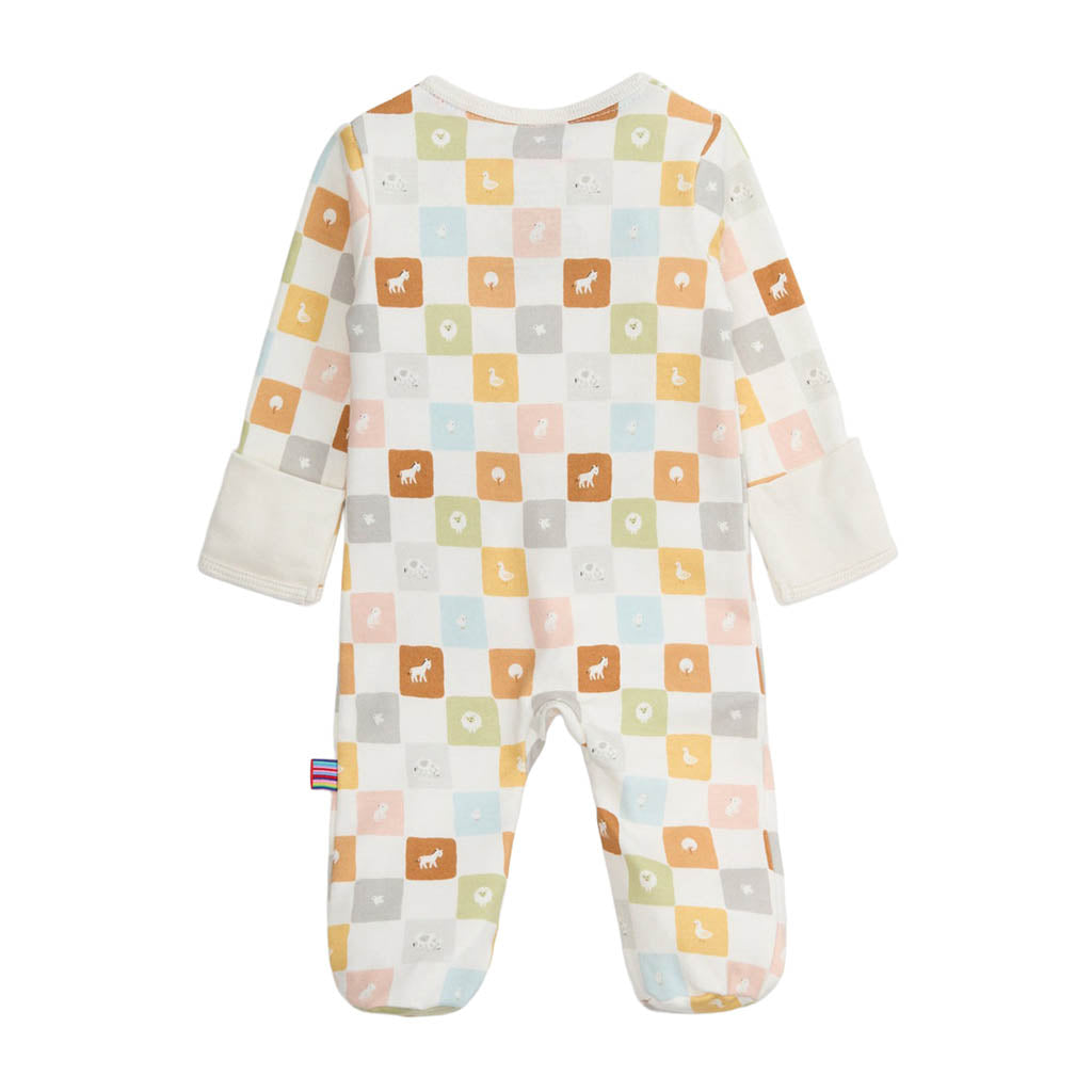 Magnetic Me Checkmate Organic Cotton Magnetic Footie-Newborn_4 - ANB Baby