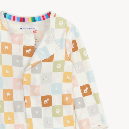 Magnetic Me Checkmate Organic Cotton Magnetic Footie-Newborn_6 - ANB Baby