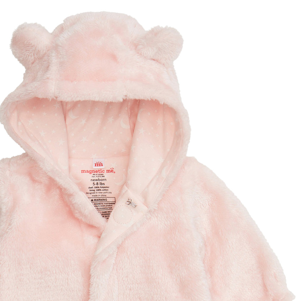 Magnetic Me Pink Blossom Magnetic Minky Bear Pram Footie_2 - ANB Baby