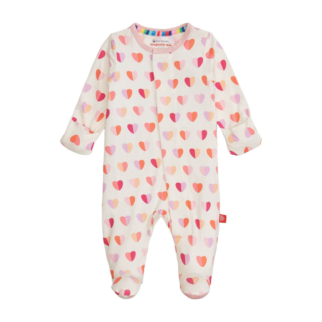 Magnetic Me Pink Xoxo Modal Magnetic Footie_1 - ANB Baby
