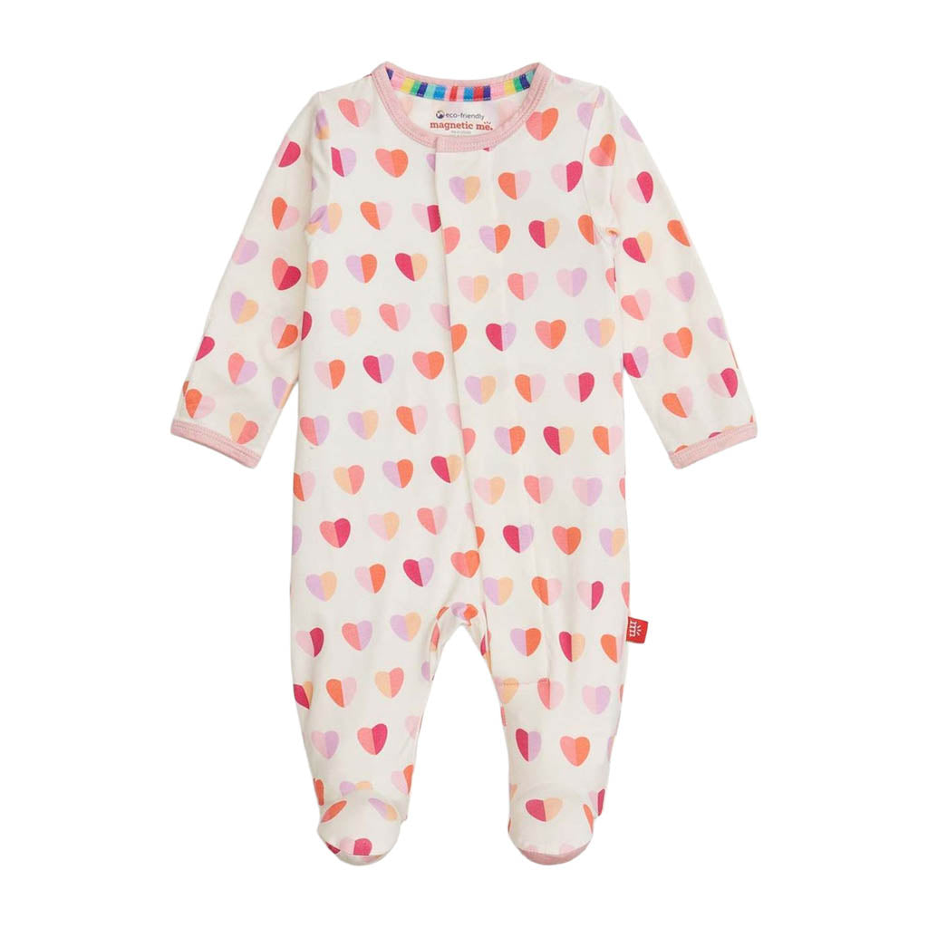 Magnetic Me Pink Xoxo Modal Magnetic Footie-Clothing-Magnetic Me-Newborn-ANB Baby Store