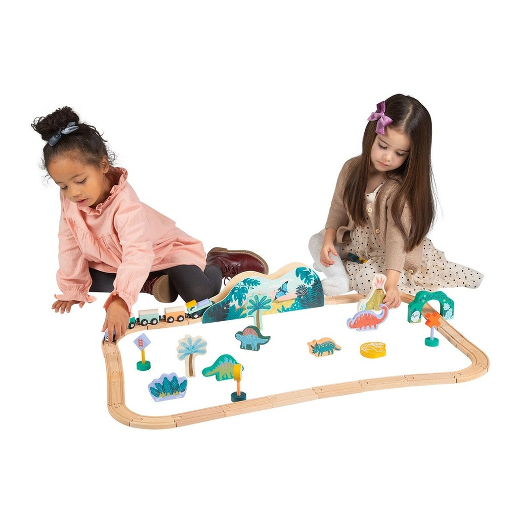 Manhattan Toy T-Rex Express Wooden Train Set-Puzzles & Games-Manhattan Toy-Multicolor-ANB Baby Store