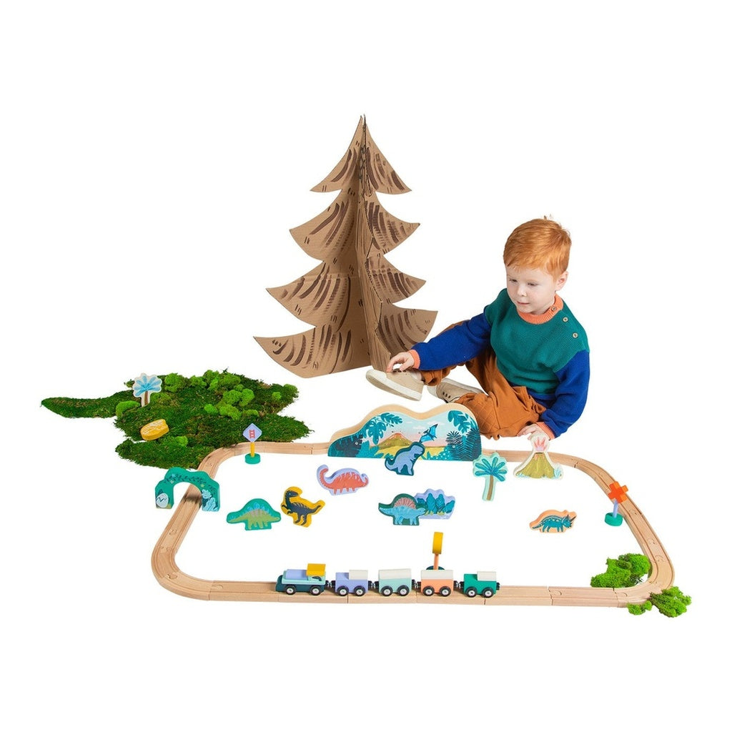 Manhattan Toy T-Rex Express Wooden Train Set-Puzzles & Games-Manhattan Toy-Multicolor-ANB Baby Store