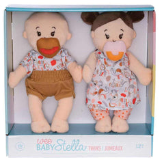 Manhattan Toy Wee Baby Stella Peach Twins Toy, Front View in Box - ANB Baby