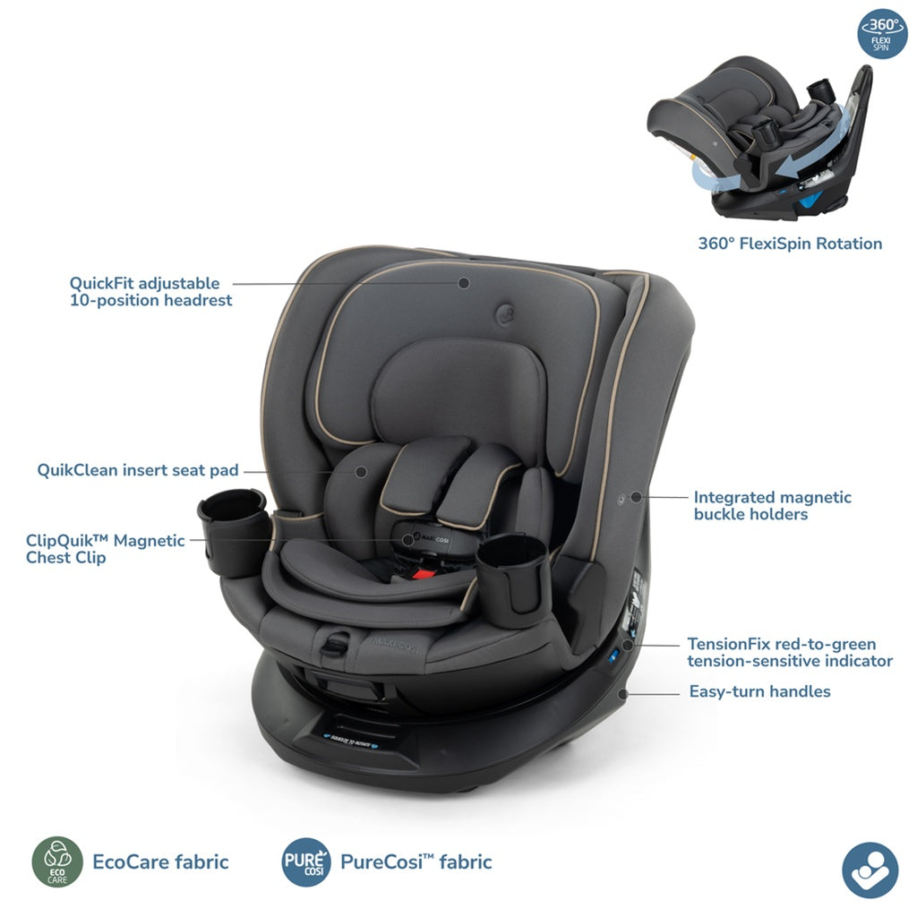 maxi-cosi emme convertible 360 car seat Maxi-Cosi Andi 360 Rotating All-in-One Convertible Car Seat Escargot