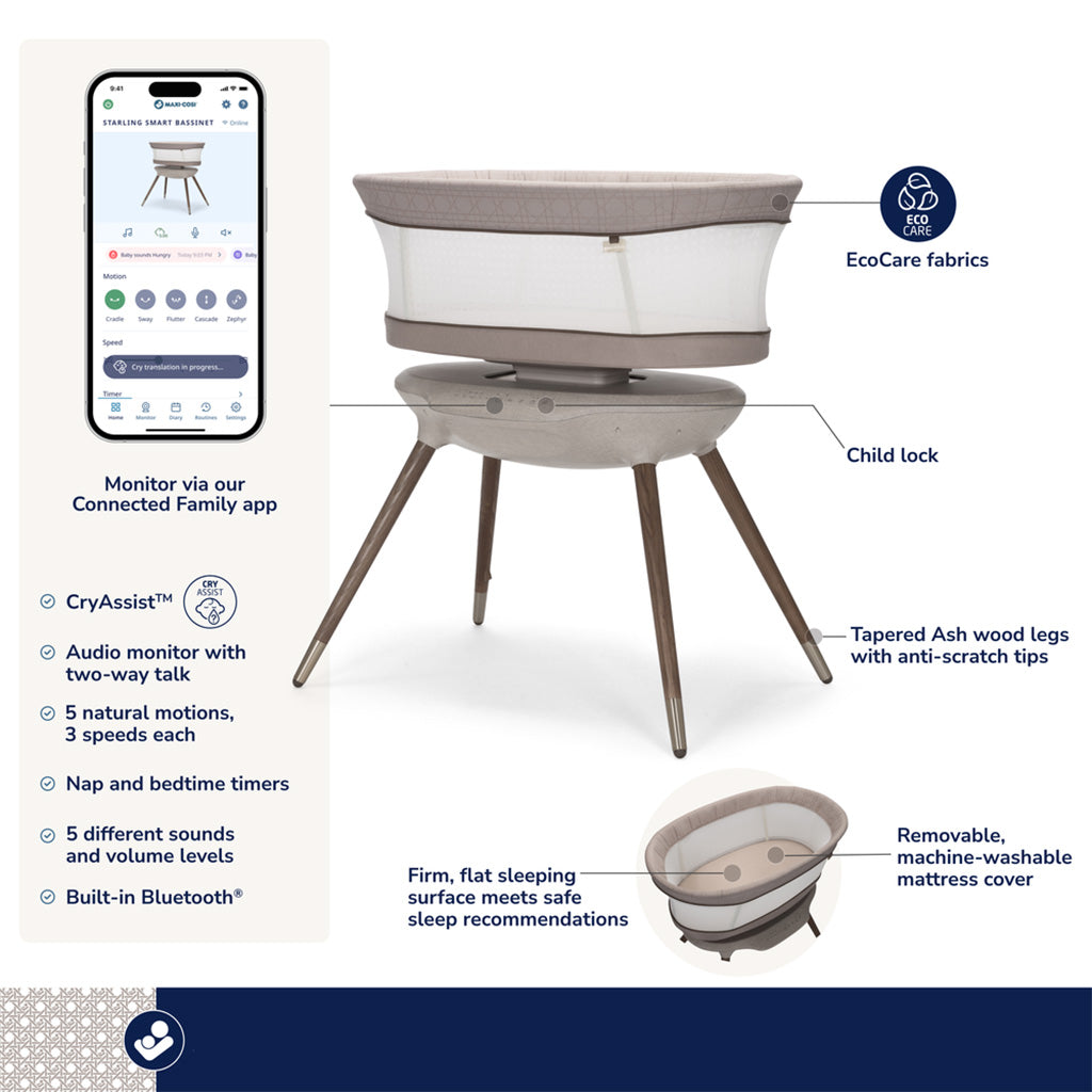 nordstrom maxi cosi bassinet Maxi Cosi Starling Smart Bassinet Onyx Heritage